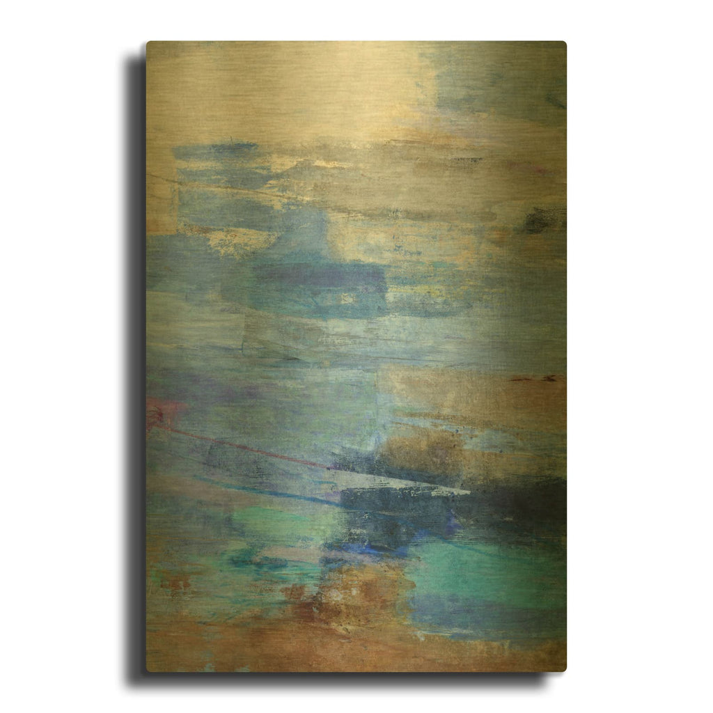 'Blue Wave 2' By Suzanne Nicoll Gold Metal Wall Art