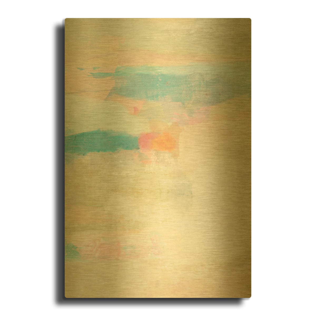 'Orange Sweep 1' By Suzanne Nicoll Gold Metal Wall Art