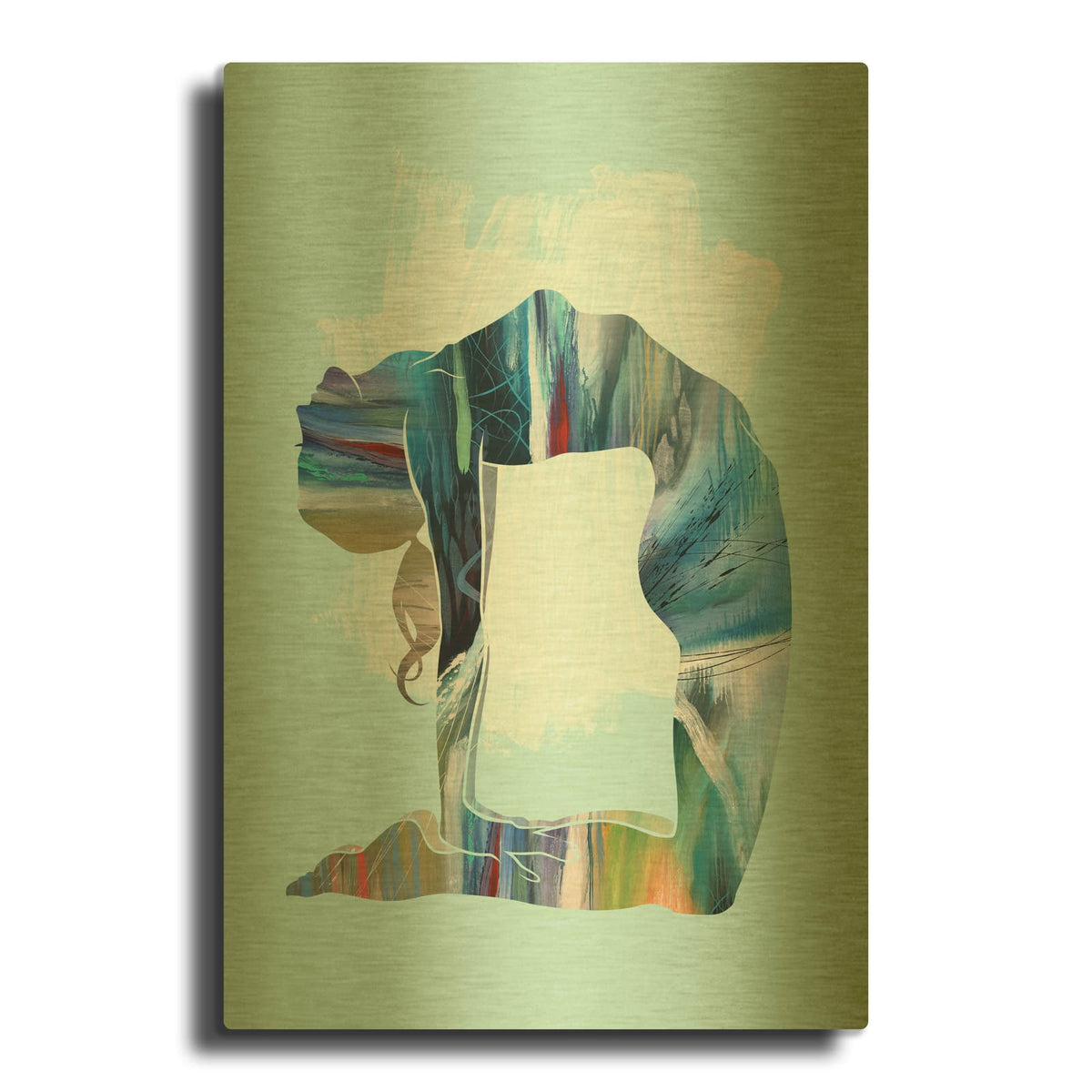 'Camel Pose Moon' By Tim Parker Gold Metal Wall Art