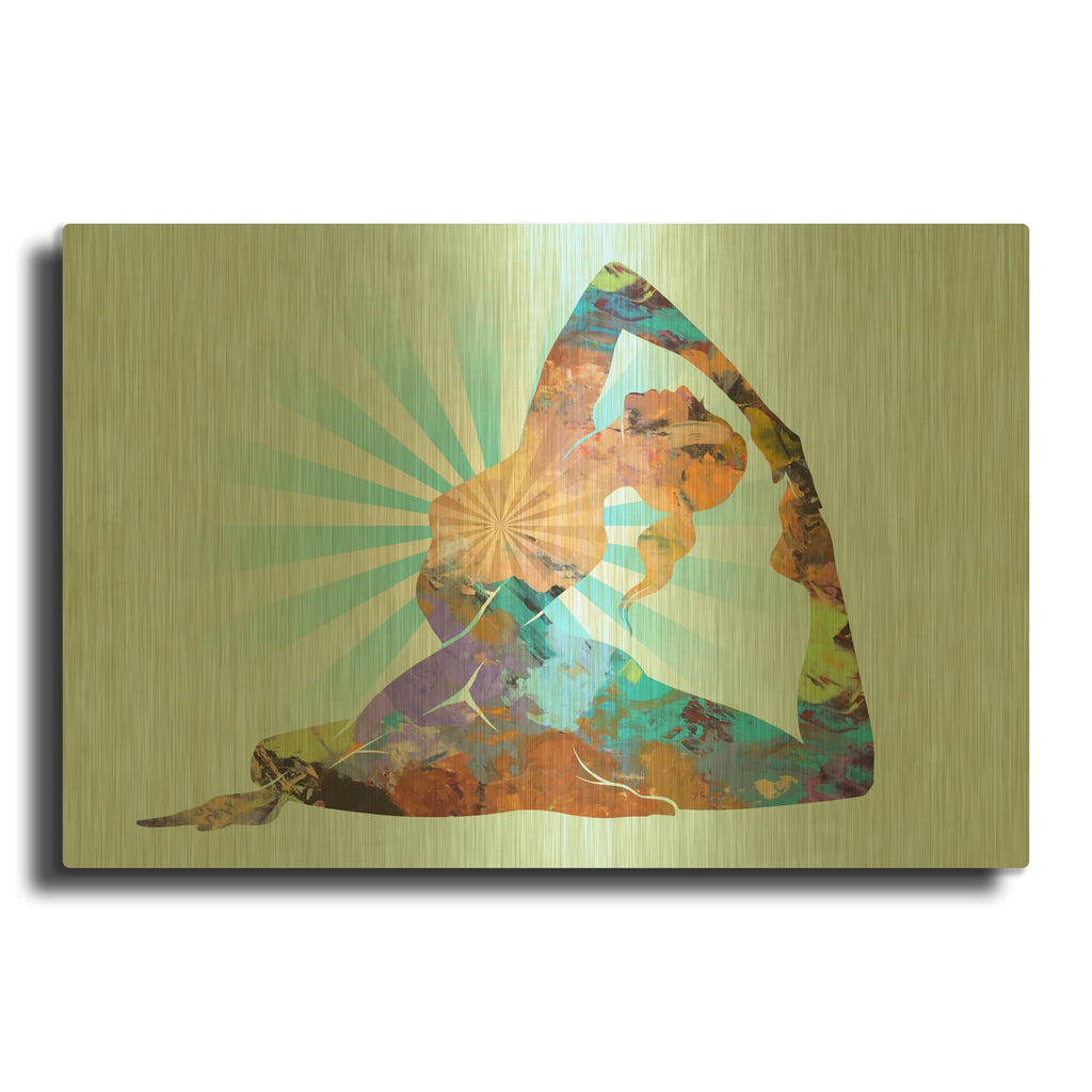 'King Pigeon Moon' By Tim Parker Gold Metal Wall Art