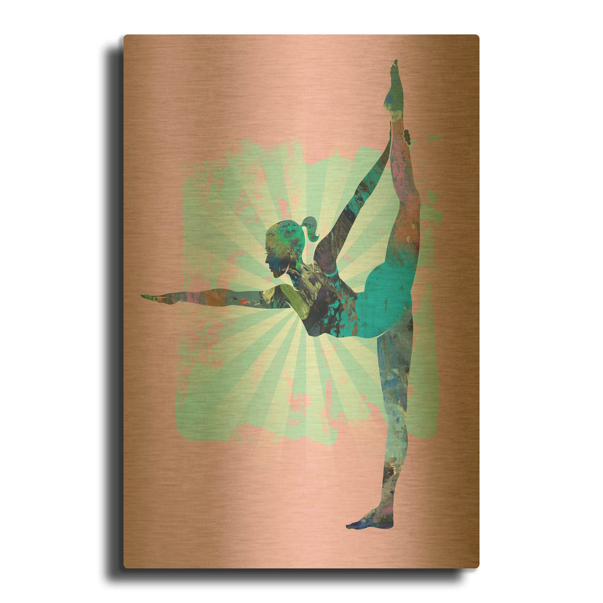 'Standing Bow Pose Moon' By Tim Parker Gold Metal Wall Art