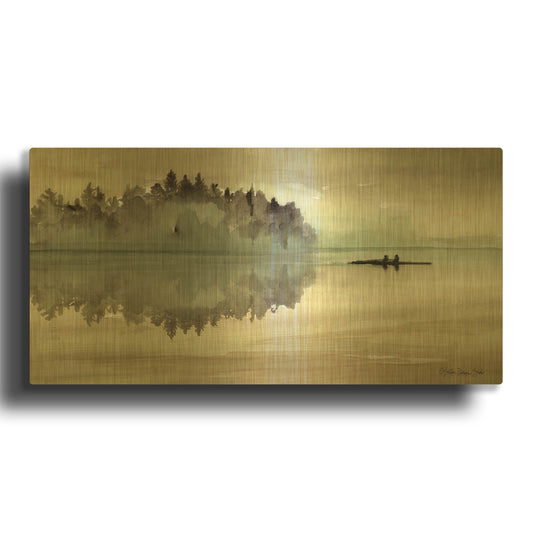 'Lake Fishing I' By Stellar Design Studio Gold Metal Wall Art