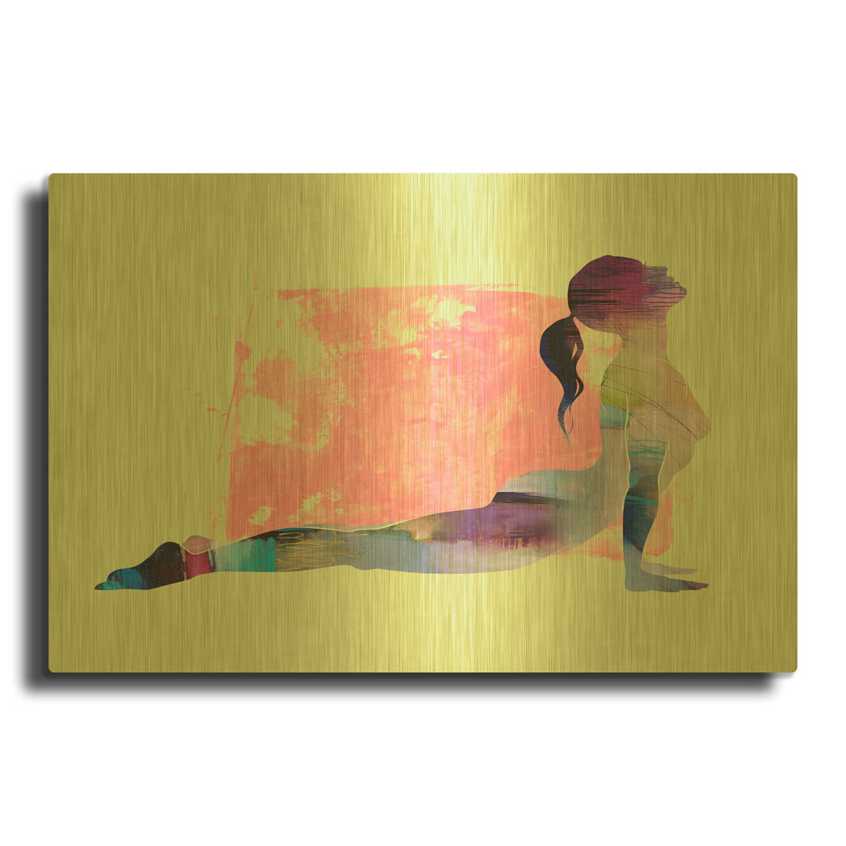 'Upward Facing Dog Sun' By Tim Parker Gold Metal Wall Art