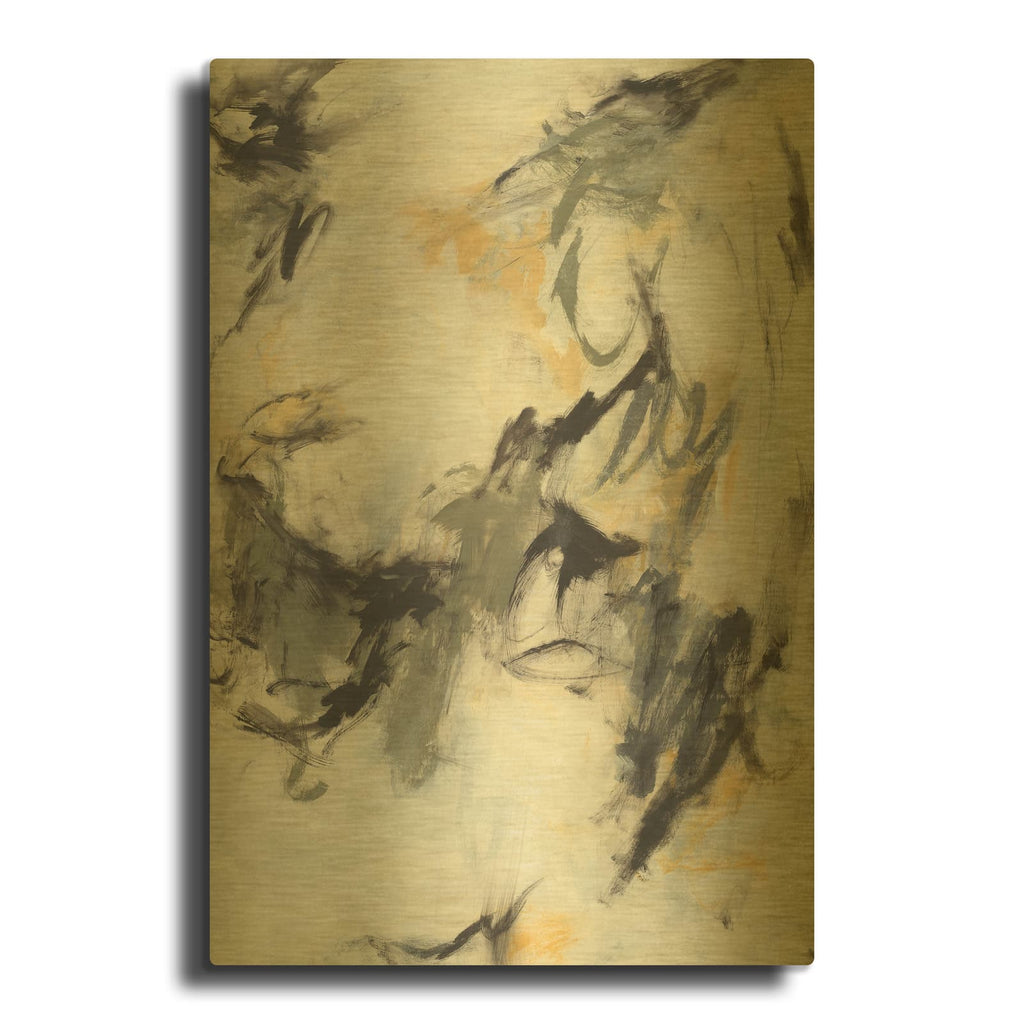 'Long Note' By Valerie Corvin Gold Metal Wall Art