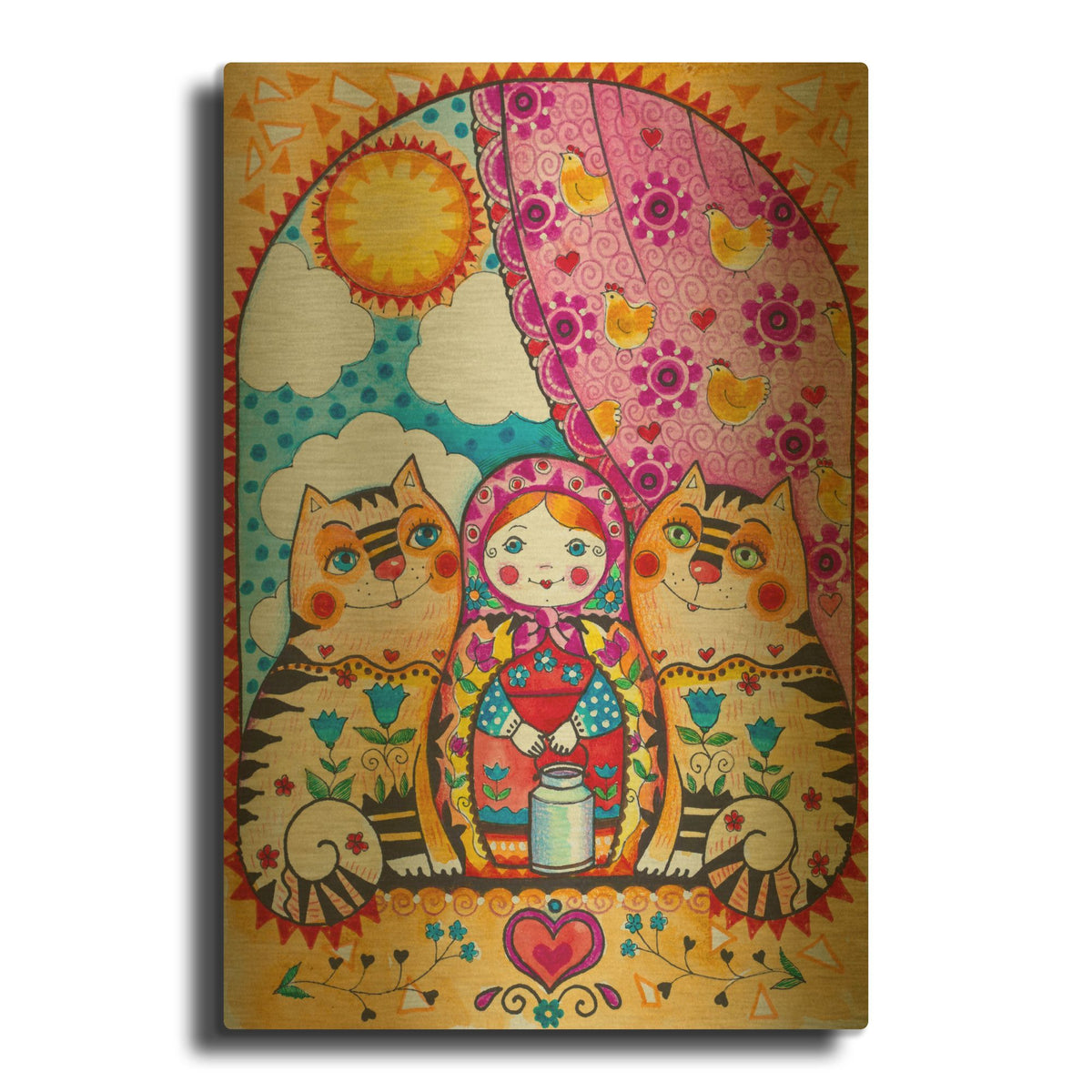 'Sunny Days' By Oxana Zaika Gold Metal Wall Art