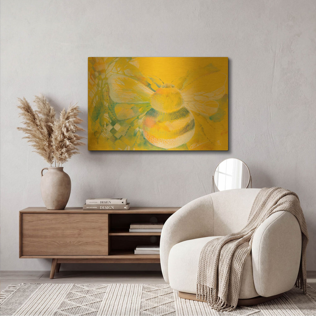'Bumblebee 1' By Oxana Zaika Gold Metal Wall Art