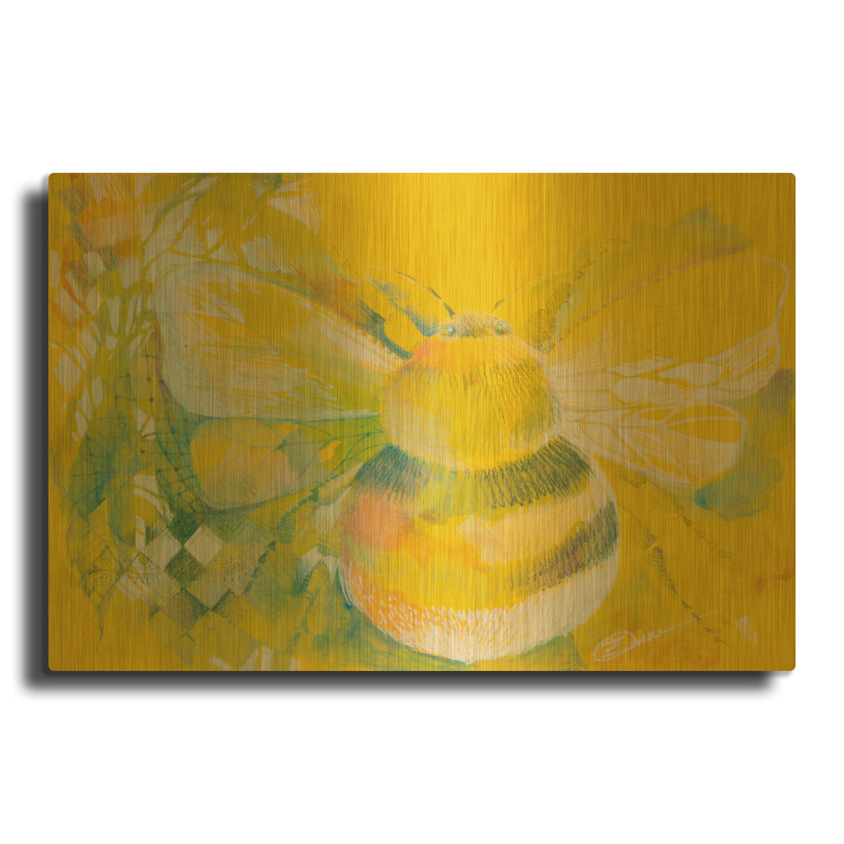 'Bumblebee 1' By Oxana Zaika Gold Metal Wall Art