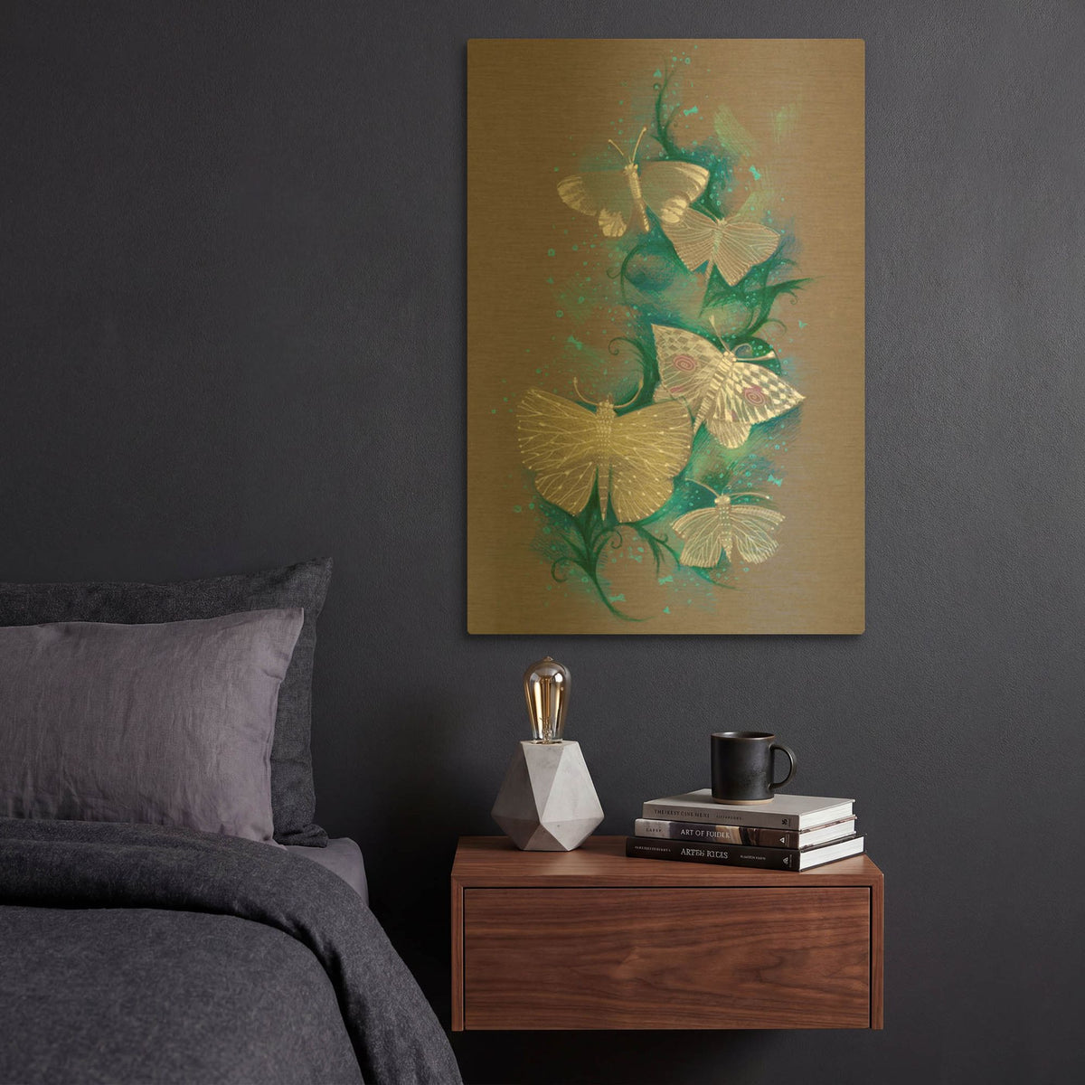 'Butterflies' By Oxana Zaika Gold Metal Wall Art