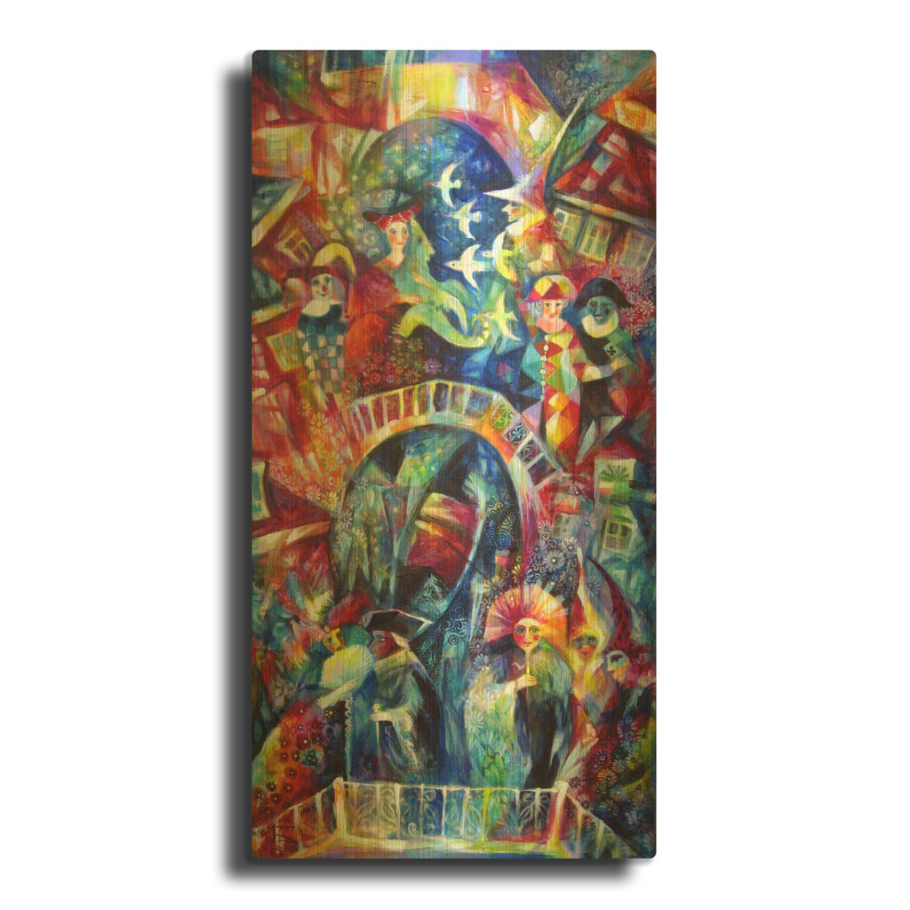 'Carnaval 1' By Oxana Zaika Gold Metal Wall Art