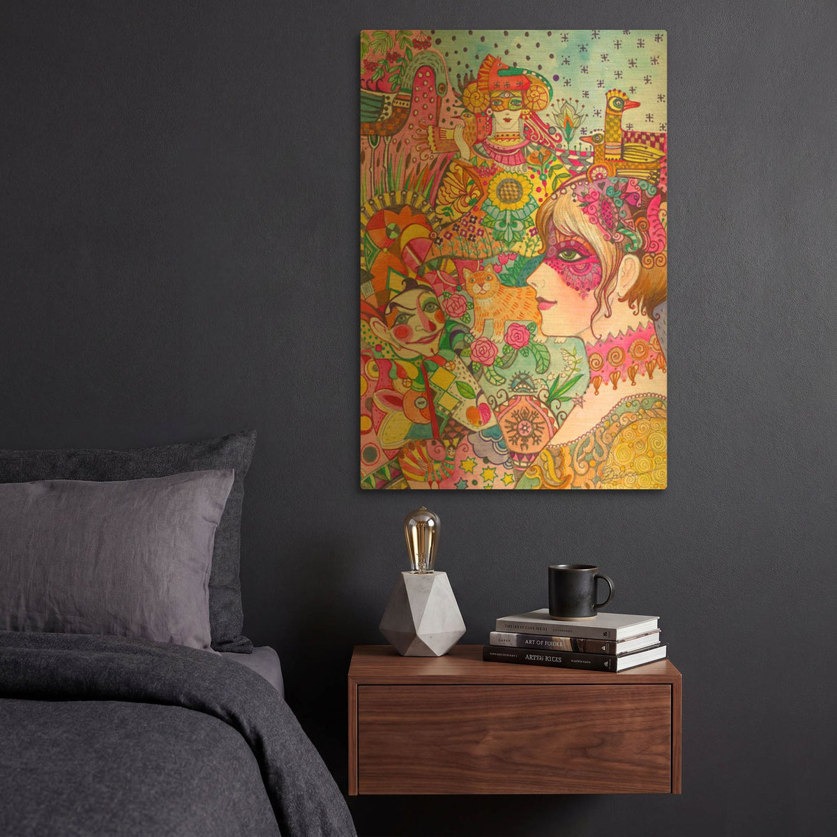 'Carnaval 3' By Oxana Zaika Gold Metal Wall Art