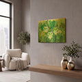 'Chlorophyl Mohito Cats' By Oxana Zaika Gold Metal Wall Art