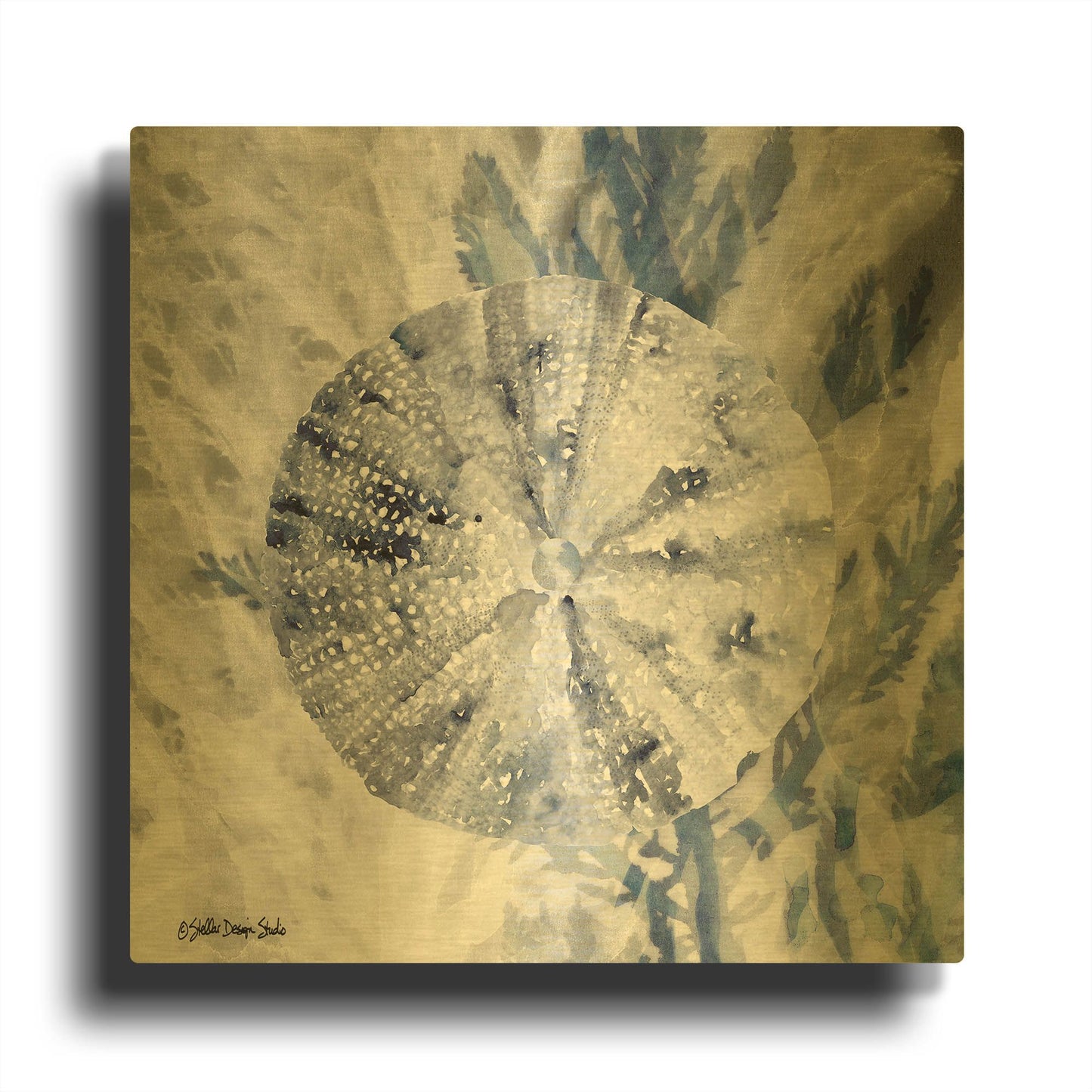 'Ocean Collection 2' By Stellar Design Studio Gold Metal Wall Art