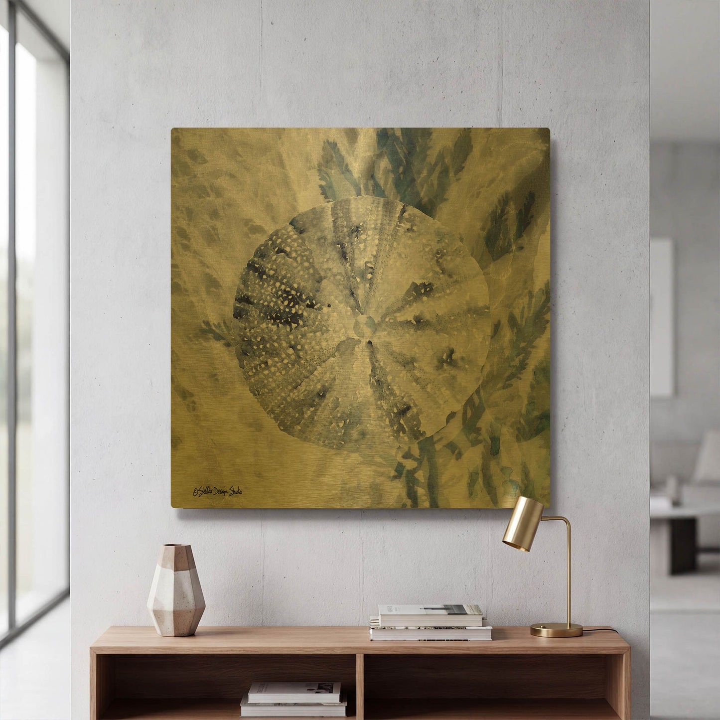 'Ocean Collection 2' By Stellar Design Studio Gold Metal Wall Art