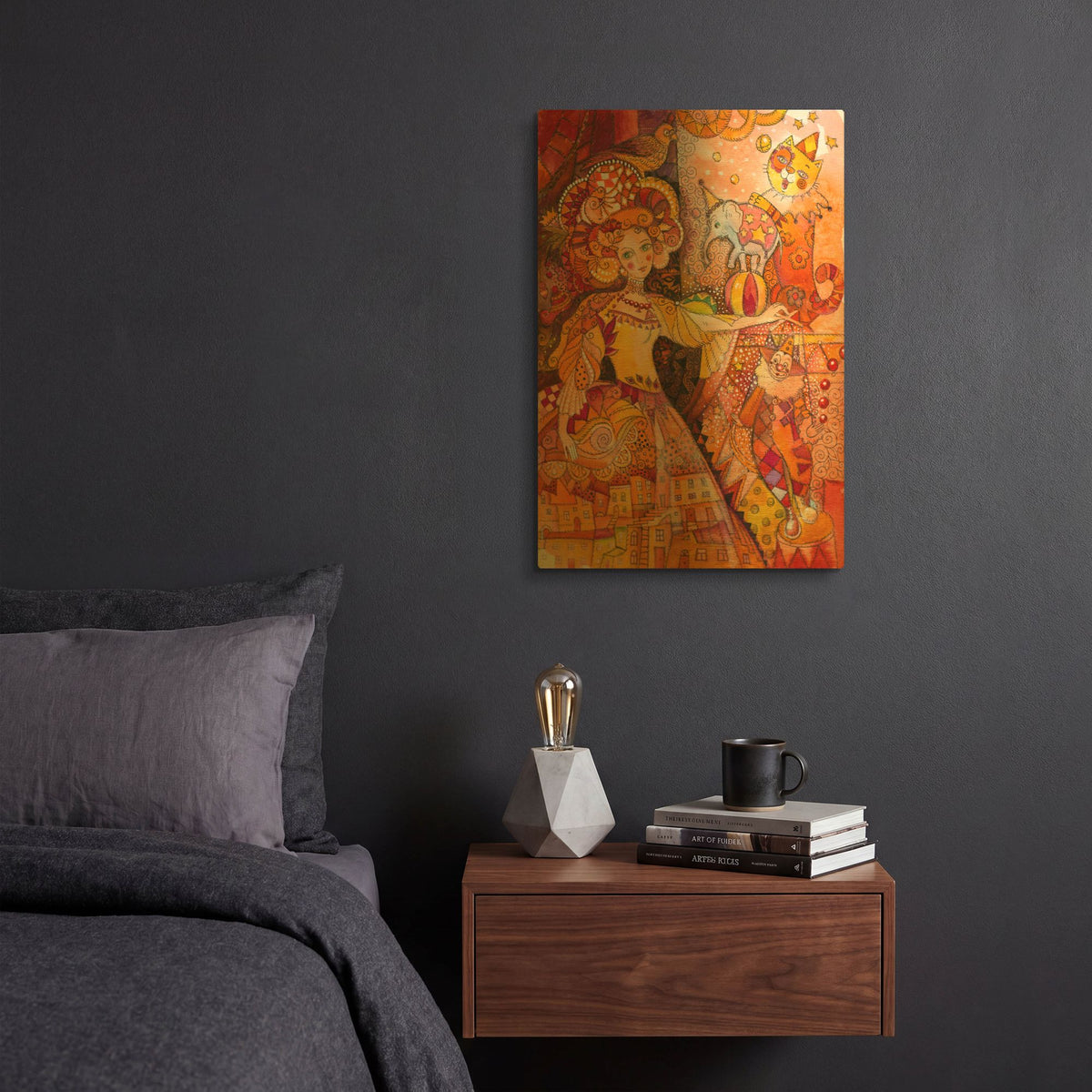 'Circus 1' By Oxana Zaika Gold Metal Wall Art