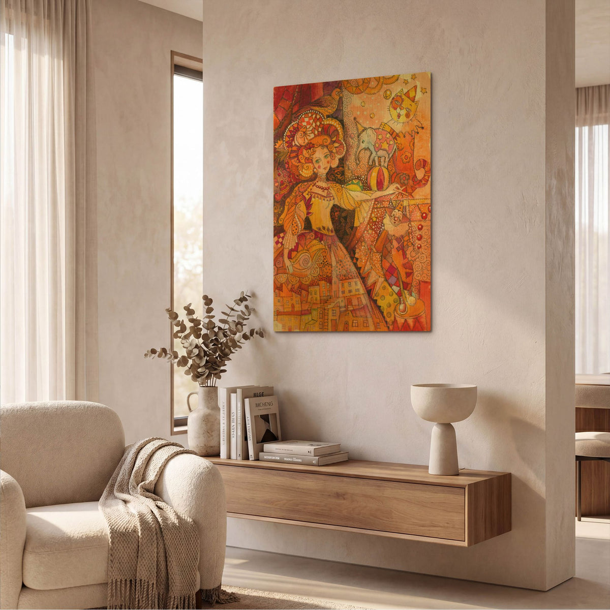 'Circus 1' By Oxana Zaika Gold Metal Wall Art
