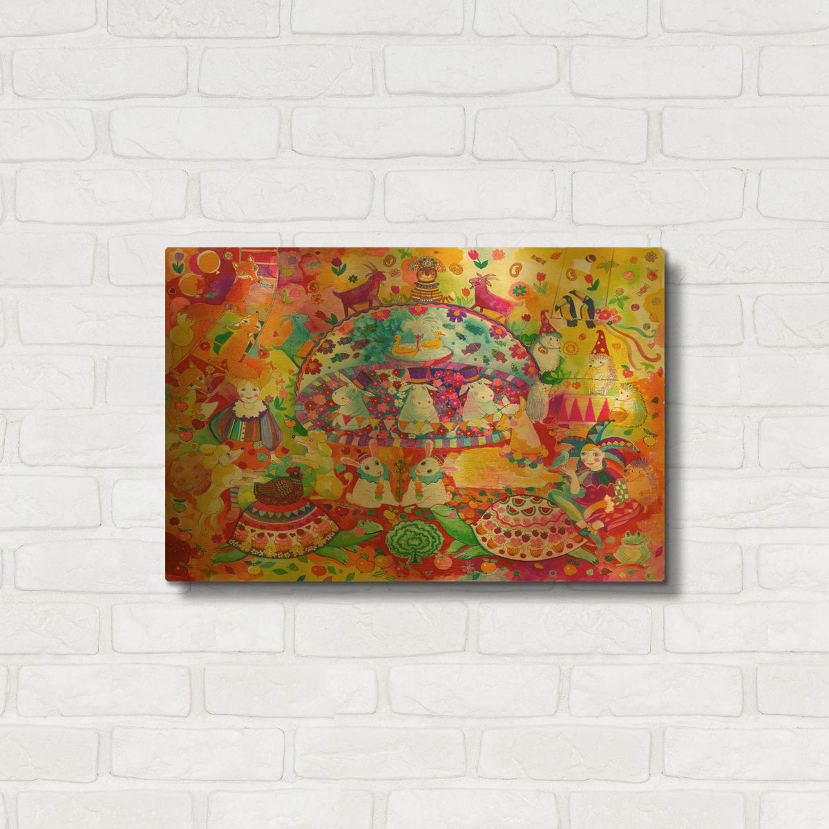 'Circus 5' By Oxana Zaika Gold Metal Wall Art