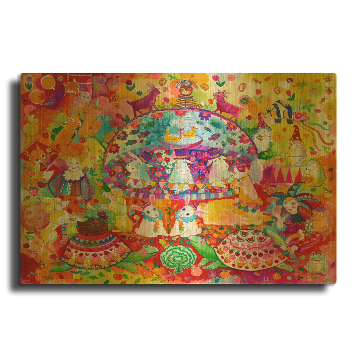 'Circus 5' By Oxana Zaika Gold Metal Wall Art