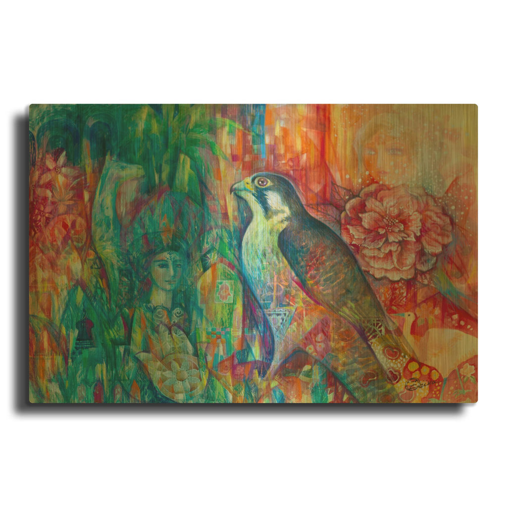 'Damask Rose' By Oxana Zaika Gold Metal Wall Art