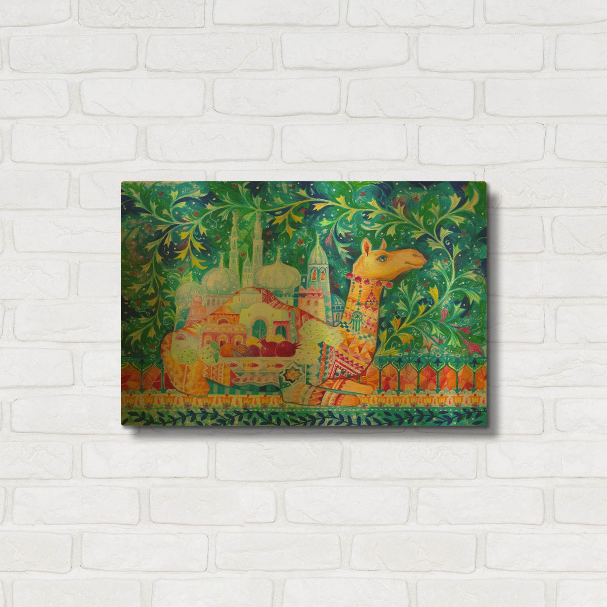 'Dromedary Camel' By Oxana Zaika Gold Metal Wall Art