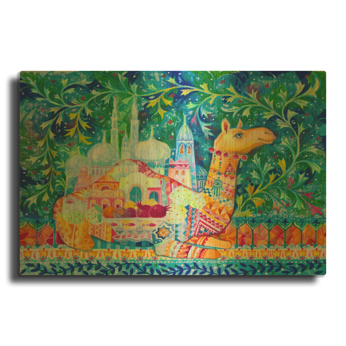 'Dromedary Camel' By Oxana Zaika Gold Metal Wall Art