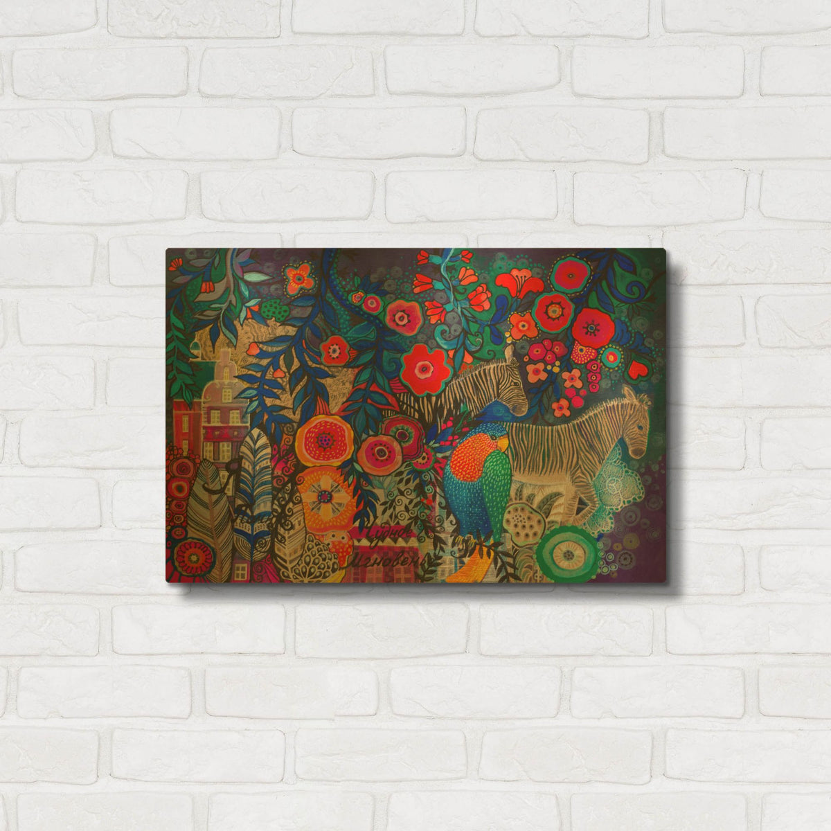 'Fantasy' By Oxana Zaika Gold Metal Wall Art