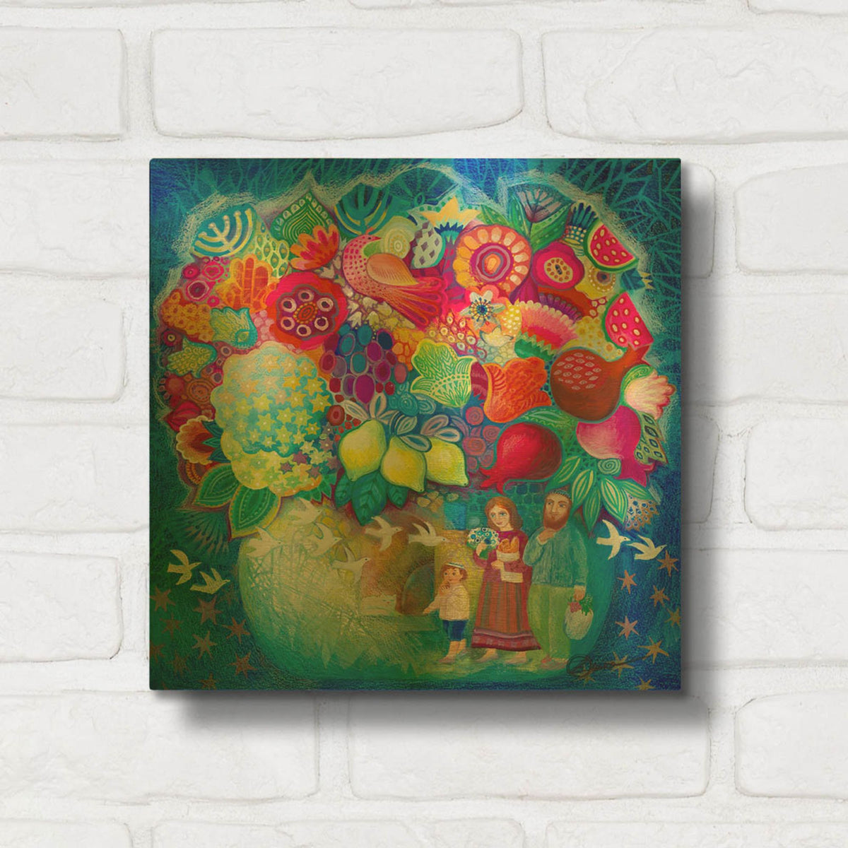 'Flowers From Israel' By Oxana Zaika Gold Metal Wall Art