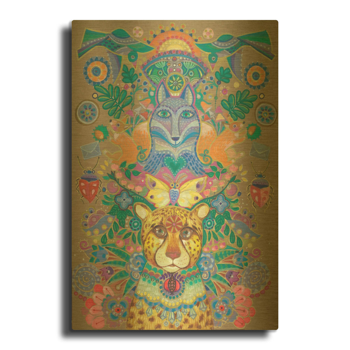 'Gepard' By Oxana Zaika Gold Metal Wall Art