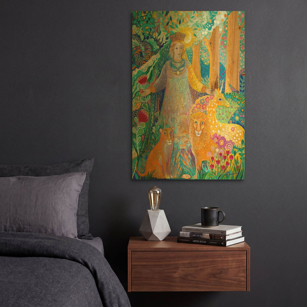 'Goddess Cybele' By Oxana Zaika Gold Metal Wall Art