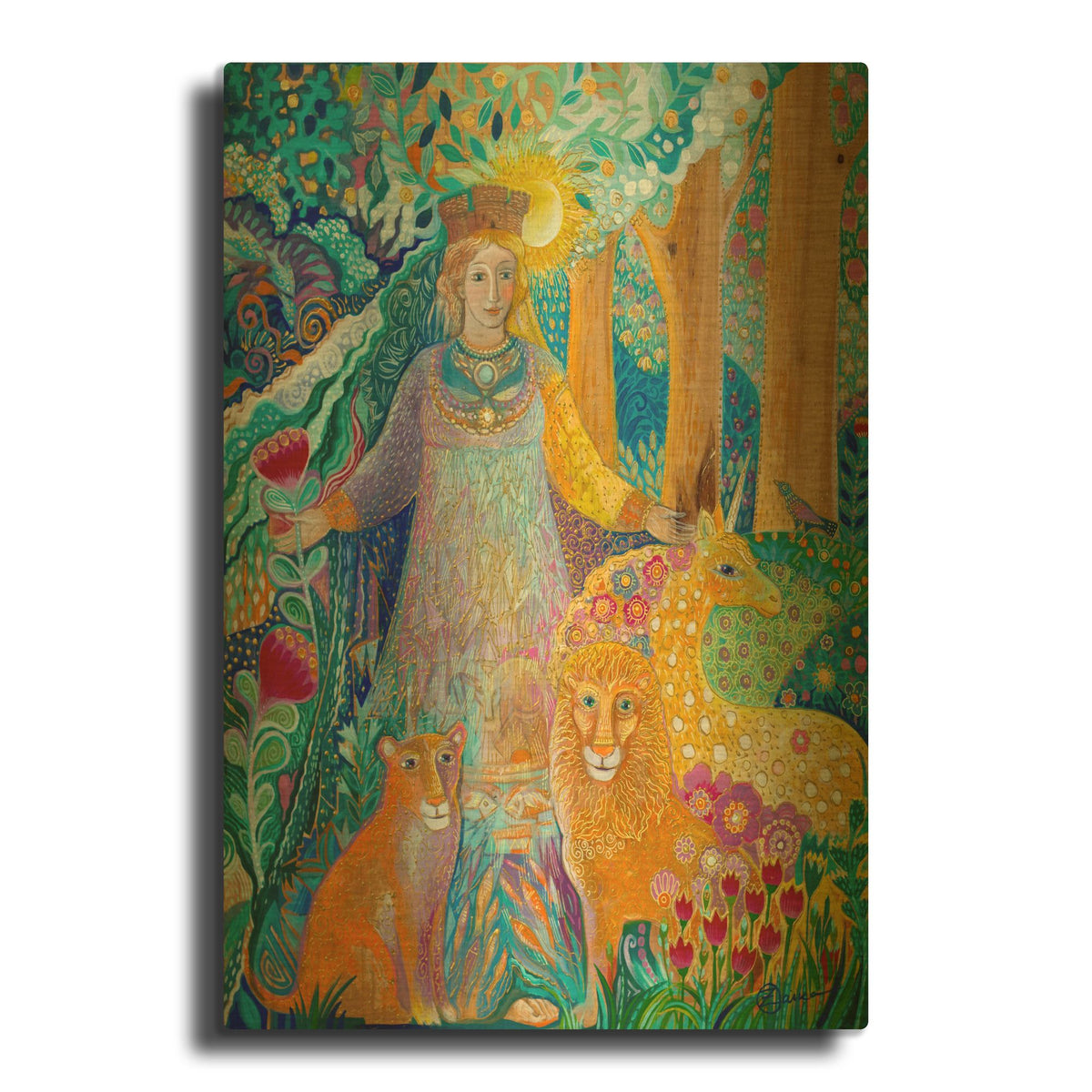 'Goddess Cybele' By Oxana Zaika Gold Metal Wall Art