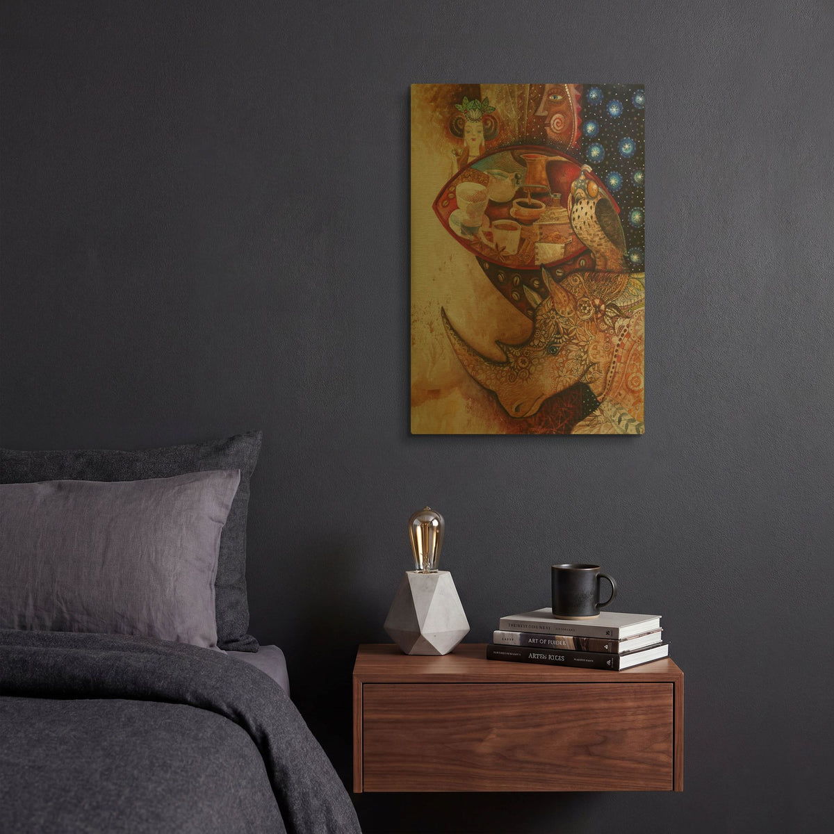 'Goddess Of Coffee' By Oxana Zaika Gold Metal Wall Art