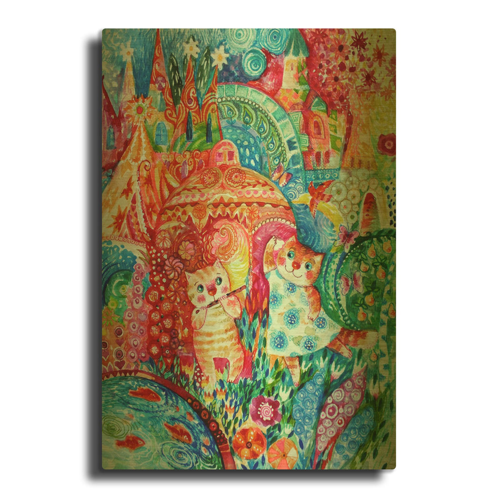 'Happy Summer' By Oxana Zaika Gold Metal Wall Art