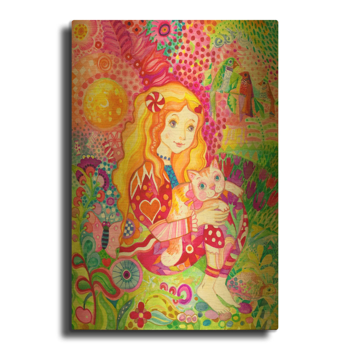 'Happy Time' By Oxana Zaika Gold Metal Wall Art