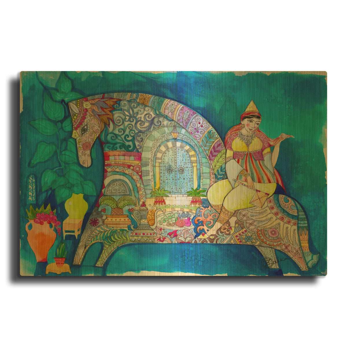 'Judaica Medina' By Oxana Zaika Gold Metal Wall Art