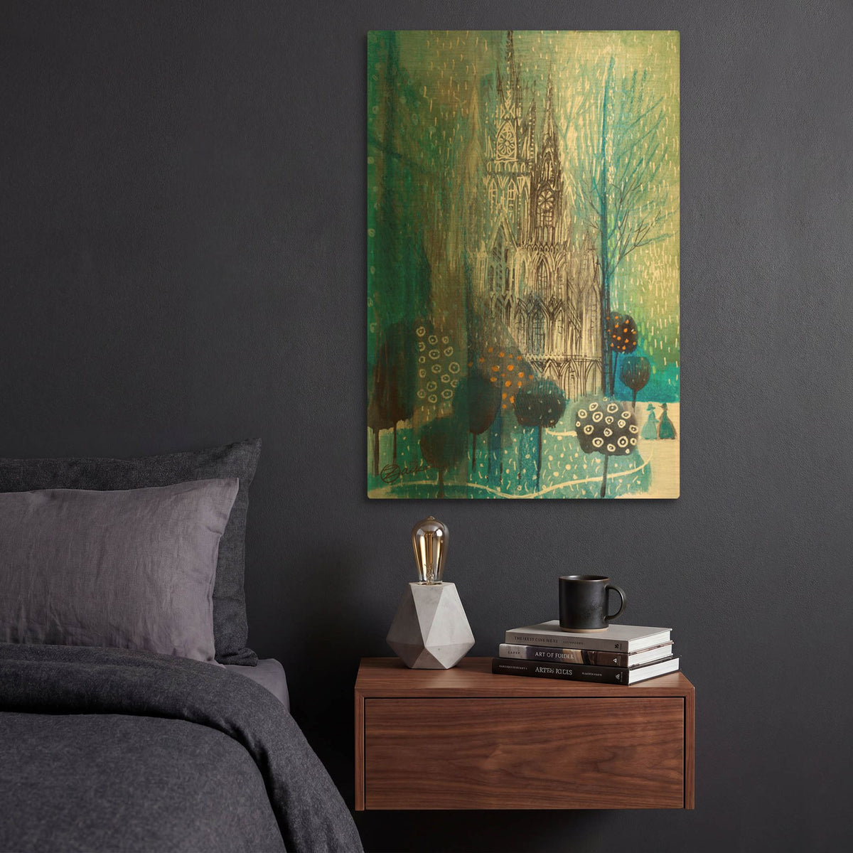 'Magic Gothic' By Oxana Zaika Gold Metal Wall Art