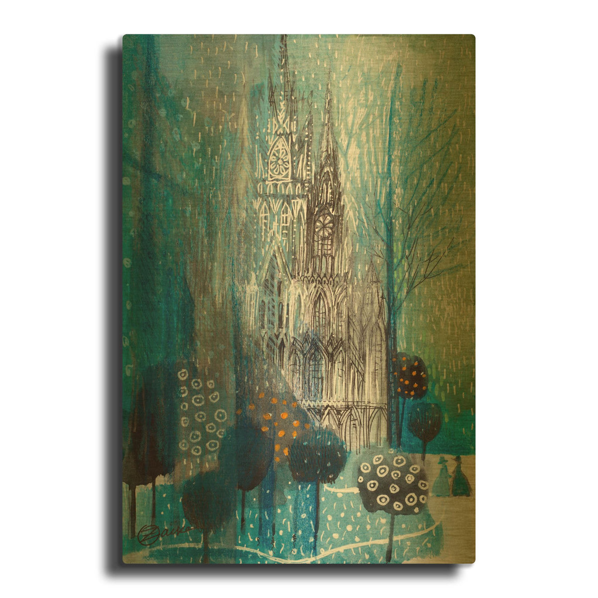 'Magic Gothic' By Oxana Zaika Gold Metal Wall Art