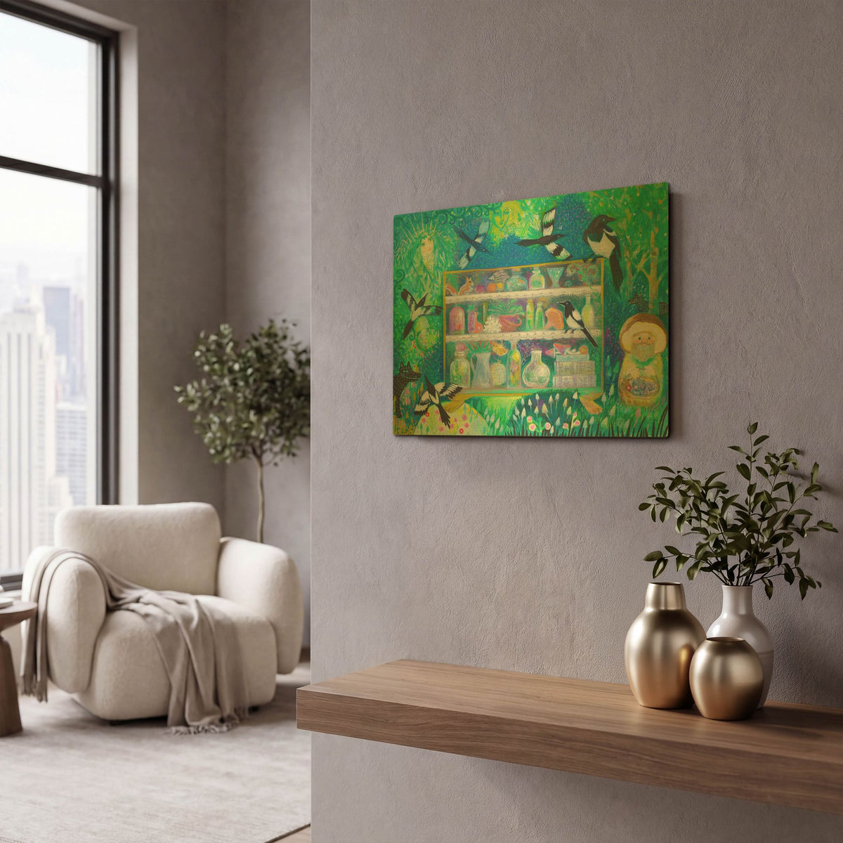 'Magical Forest' By Oxana Zaika Gold Metal Wall Art