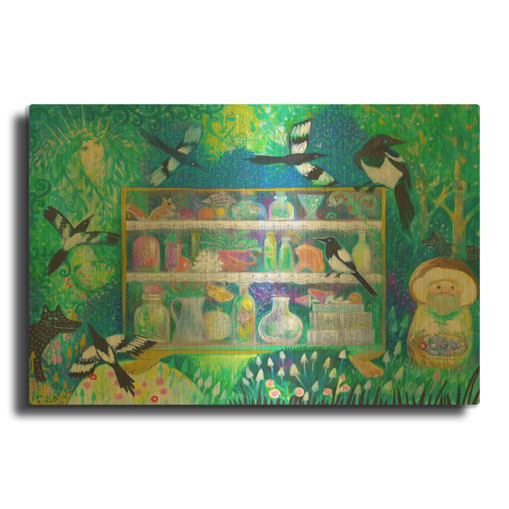 'Magical Forest' By Oxana Zaika Gold Metal Wall Art