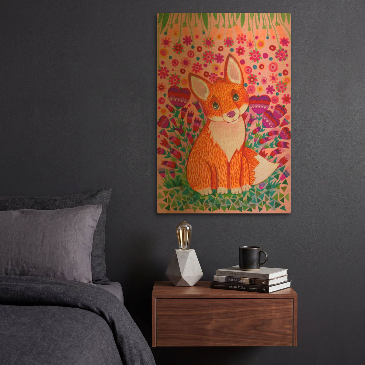 'Sweet Fox' By Oxana Zaika Gold Metal Wall Art