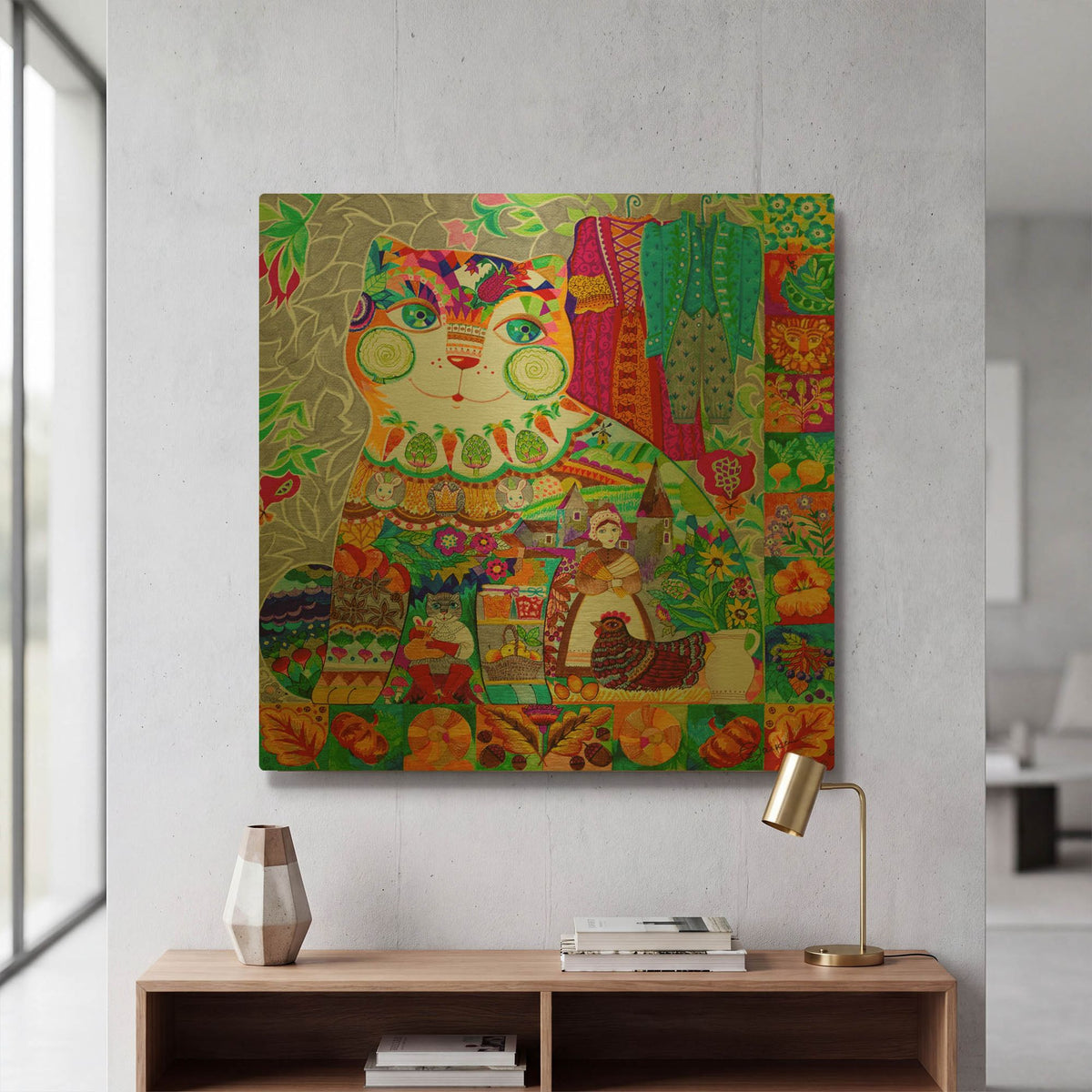 'Tale' By Oxana Zaika Gold Metal Wall Art