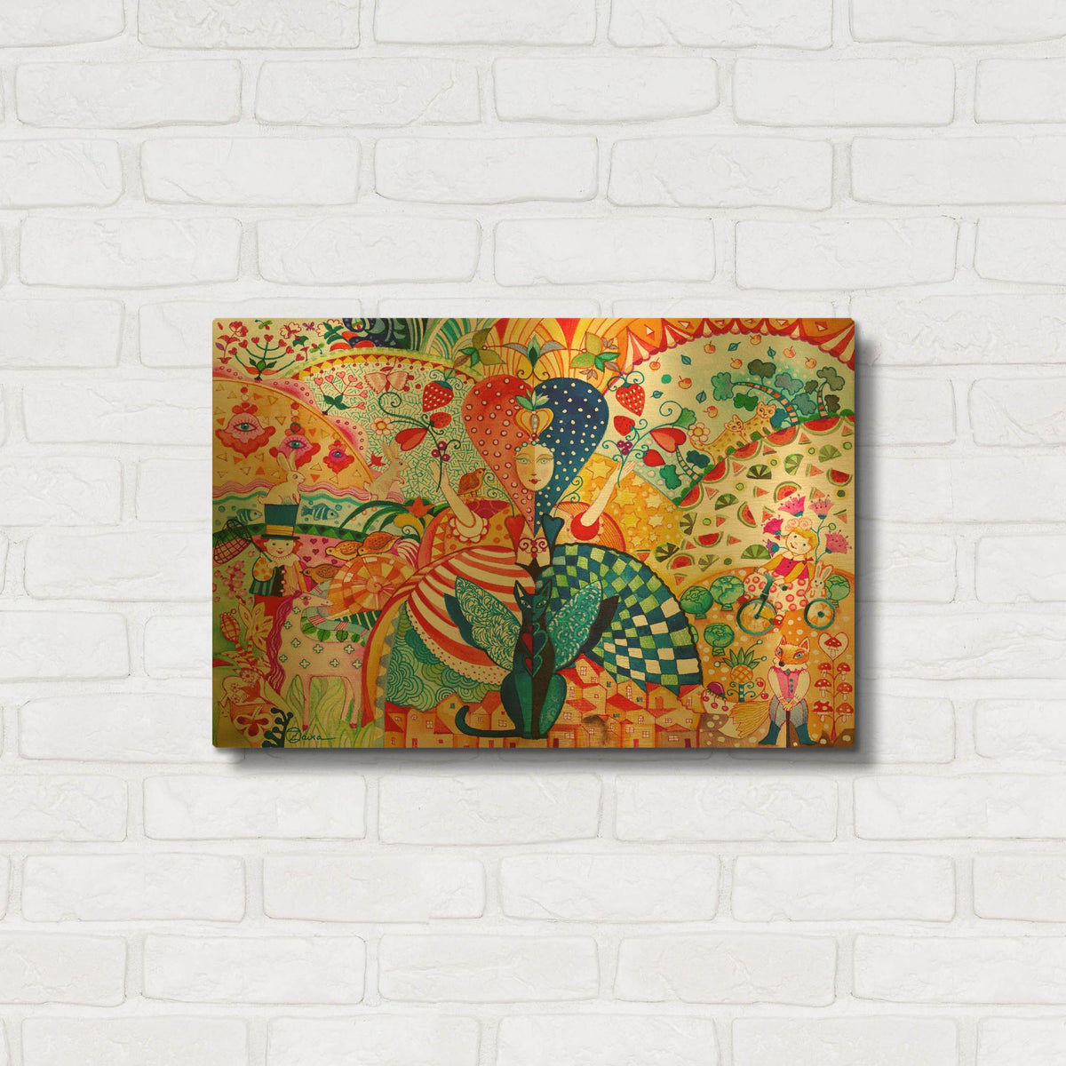 'The Queen Of Hearts' By Oxana Zaika Gold Metal Wall Art