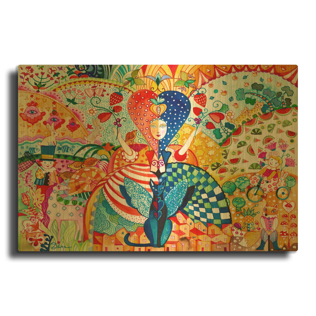 'The Queen Of Hearts' By Oxana Zaika Gold Metal Wall Art