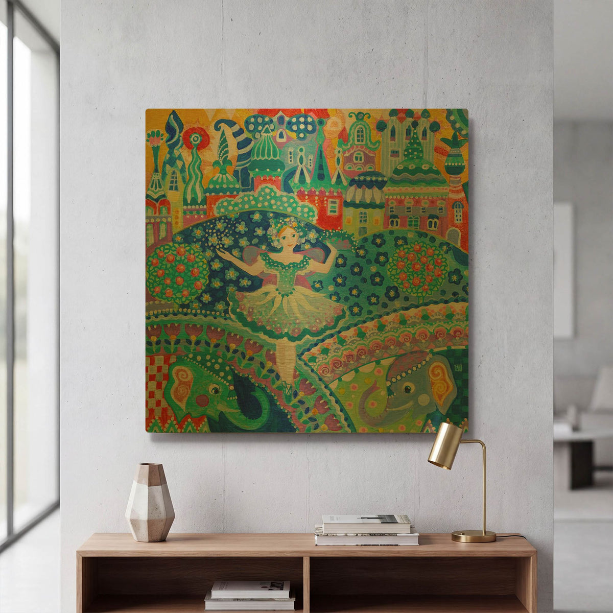 'Theater' By Oxana Zaika Gold Metal Wall Art