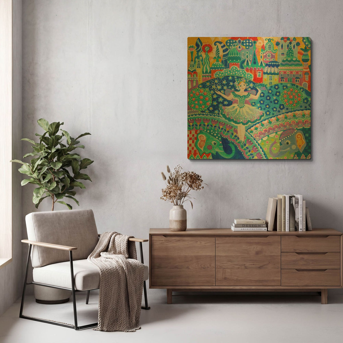 'Theater' By Oxana Zaika Gold Metal Wall Art