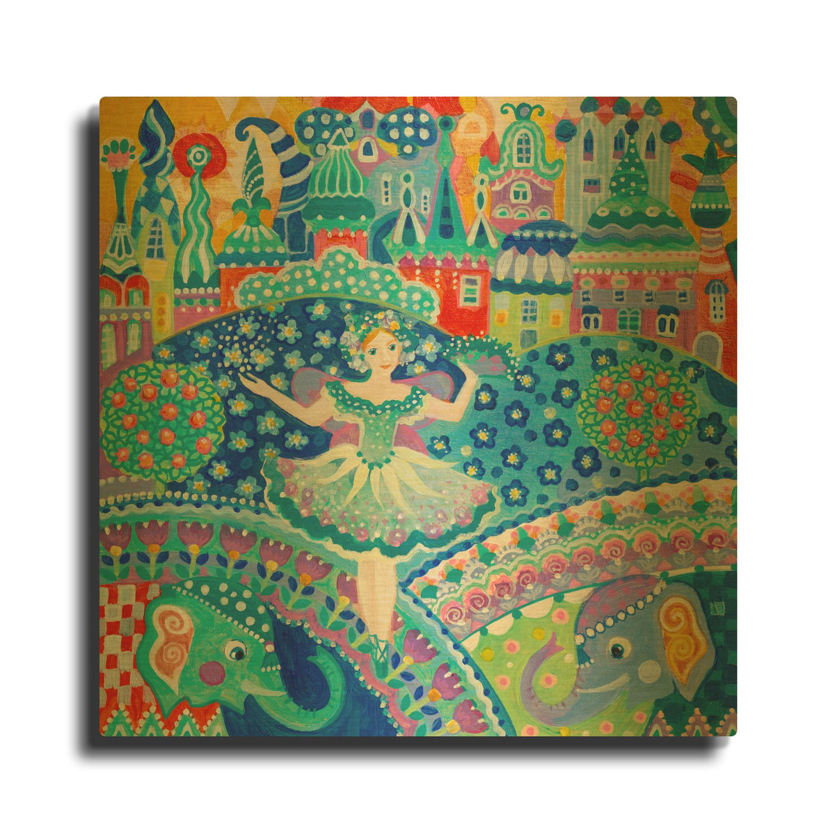 'Theater' By Oxana Zaika Gold Metal Wall Art