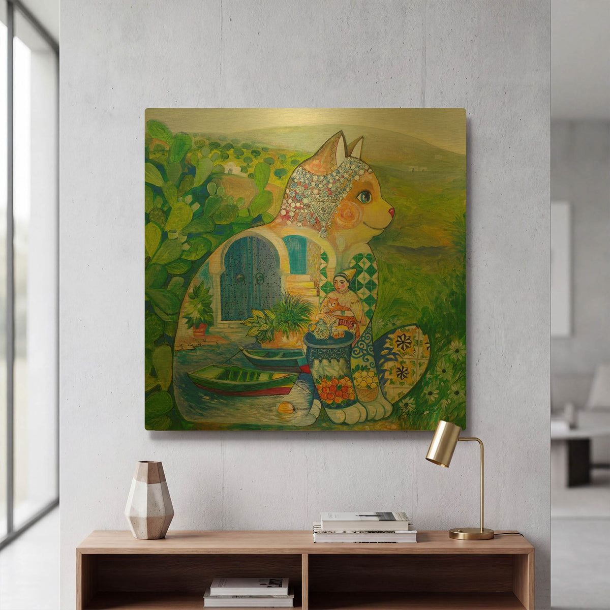 'Tunisian Judaica' By Oxana Zaika Gold Metal Wall Art