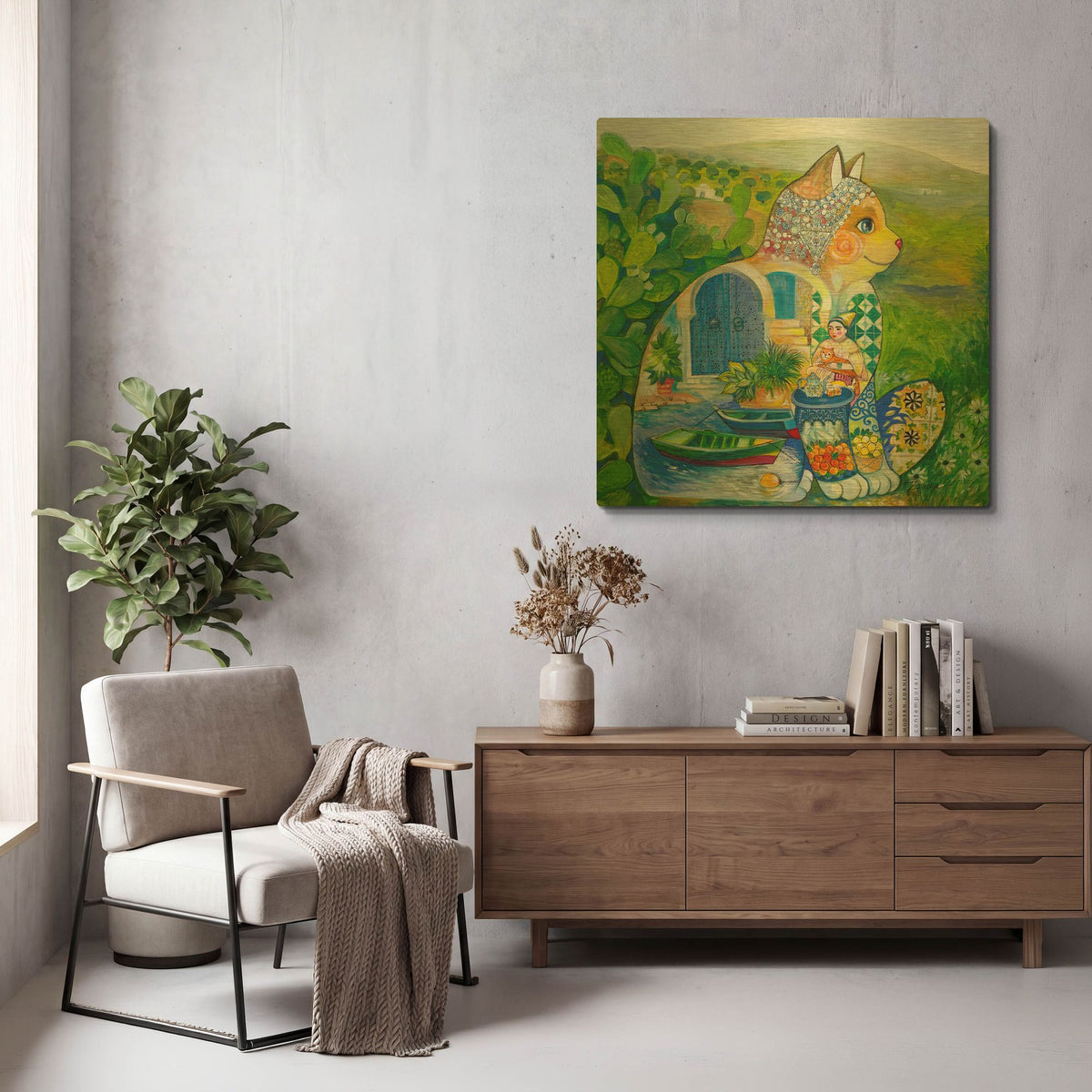 'Tunisian Judaica' By Oxana Zaika Gold Metal Wall Art