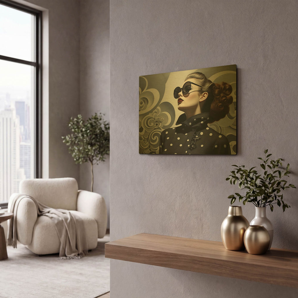 '1950s Style Fashion' By Momart Gold Metal Wall Art