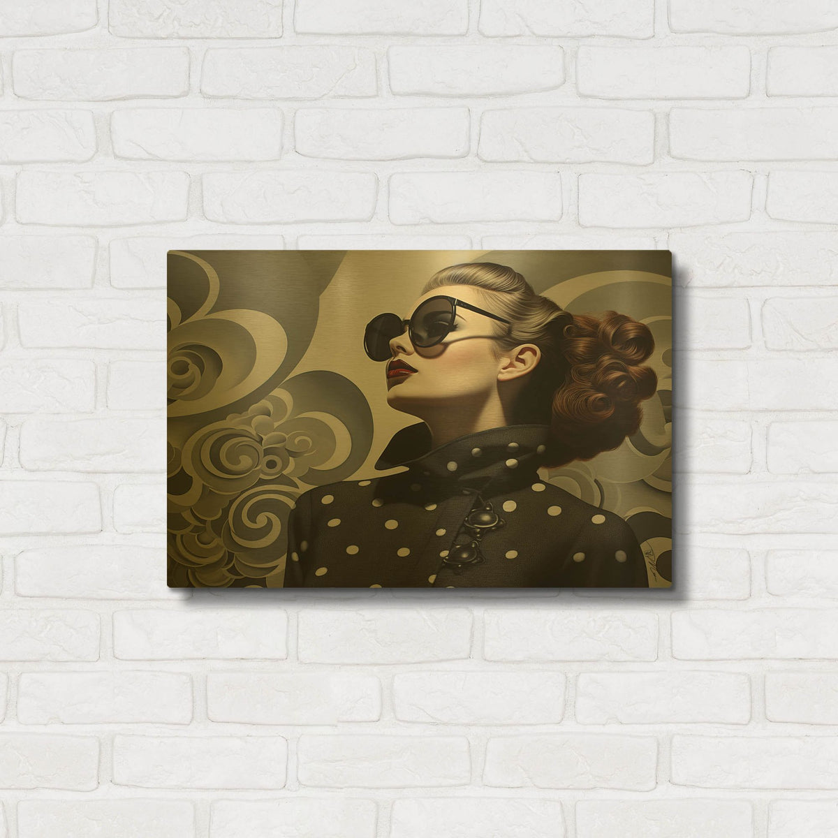 '1950s Style Fashion' By Momart Gold Metal Wall Art