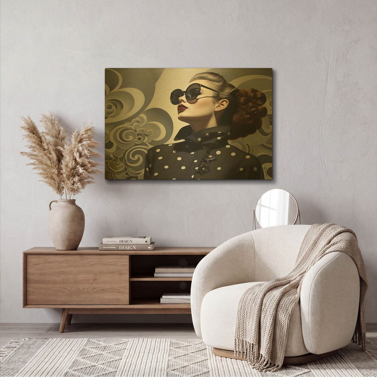 '1950s Style Fashion' By Momart Gold Metal Wall Art