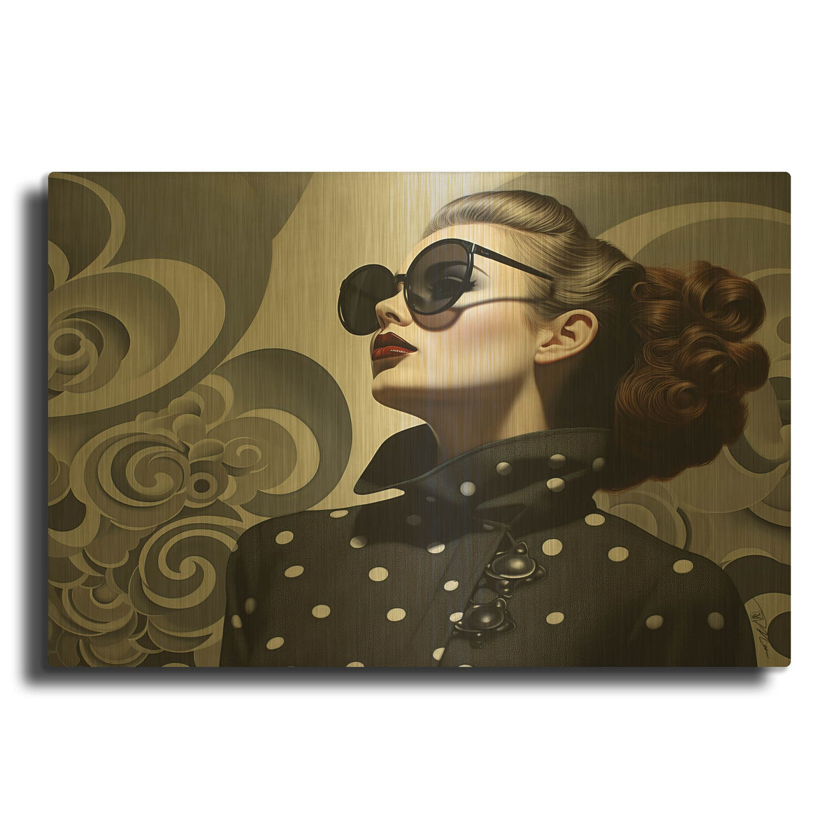 '1950s Style Fashion' By Momart Gold Metal Wall Art